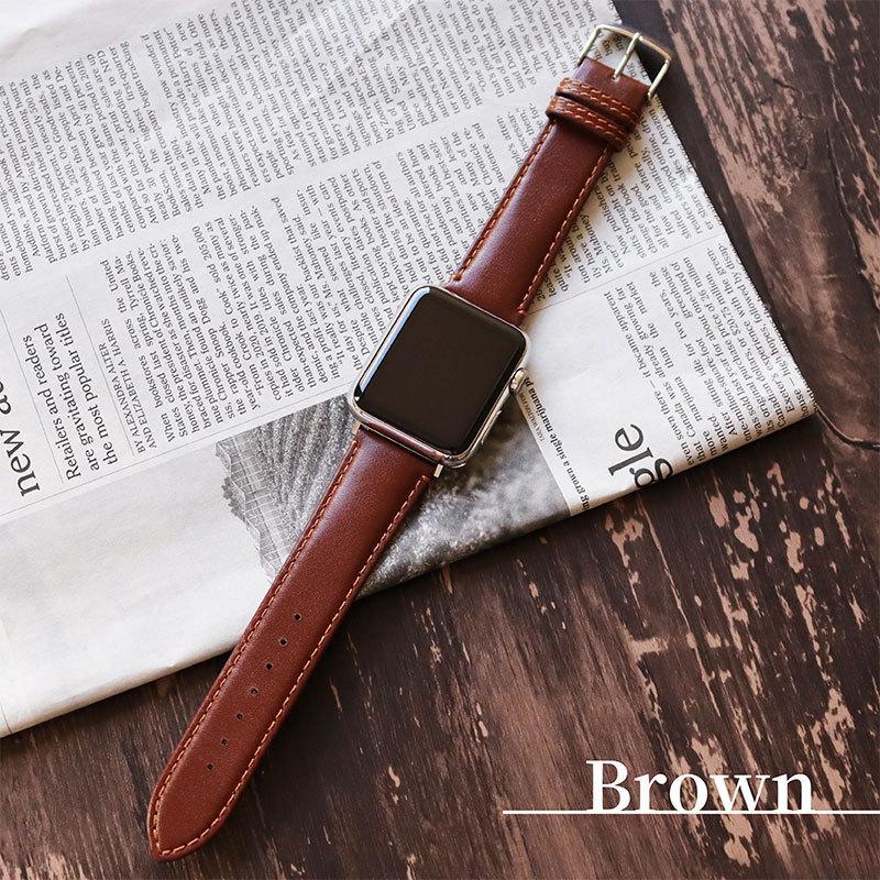 アップルウォッチ バンド 革 牛革 スコッチガード 交換バンド スリム ビジネス applewatch 38mm 40mm 41mm 42mm 44mm 45mm 49mm app-BCMB003 メンズ レディース | Apple Watch | 08