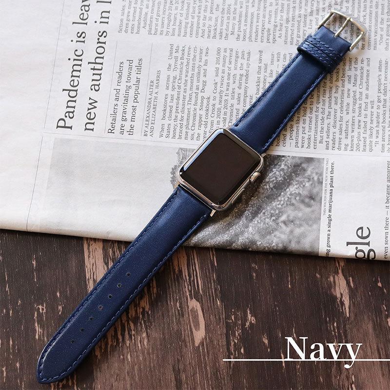 アップルウォッチ バンド 革 牛革 スコッチガード 交換バンド スリム ビジネス applewatch 38mm 40mm 41mm 42mm 44mm 45mm 49mm app-BCMB003 メンズ レディース | Apple Watch | 09