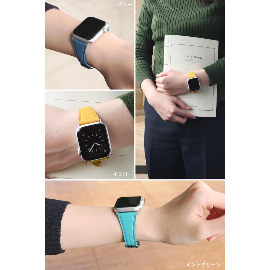アップルウォッチ バンド シープスキン 羊革 スリム 細 applewatch 38,40,41,42,44,45,49mm Series1 2 3 4 5 6 7 SE 8 Ultra MSGC005 レディース | BAMBI | 08