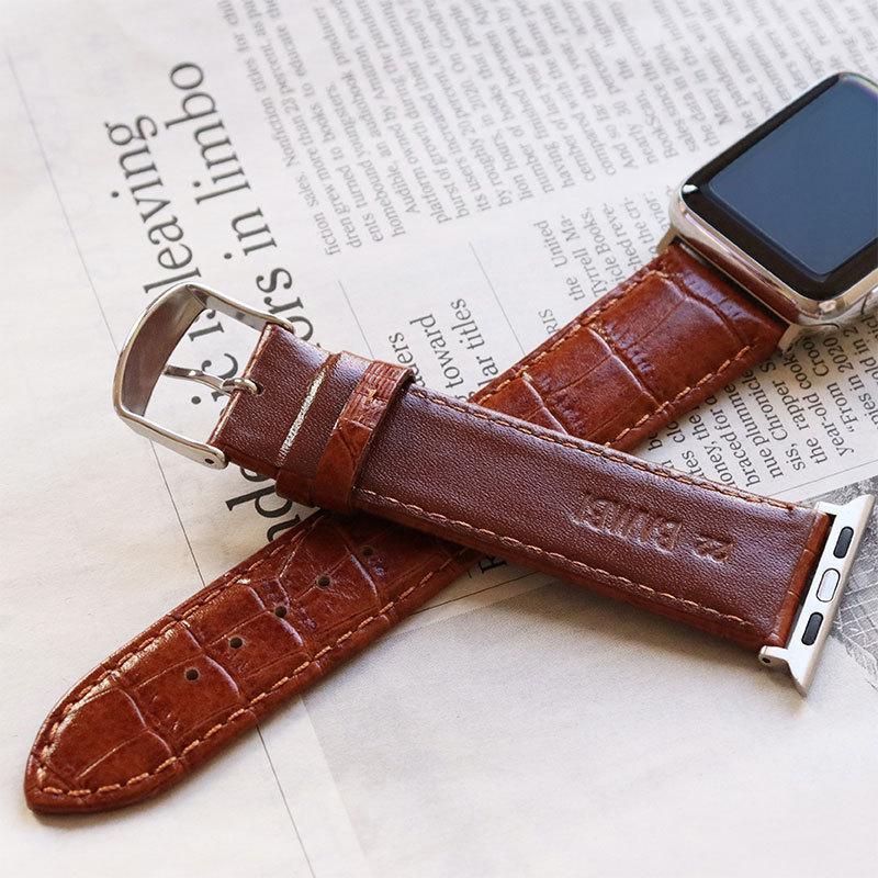 アップルウォッチ バンド 革 牛革 スコッチガード 交換バンド スリム ビジネス applewatch 38mm 40mm 41mm 42mm 44mm 45mm 49mm app-BKMB053 男性 女性 | Apple Watch | 06