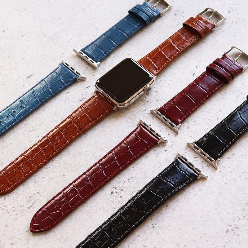 アップルウォッチ バンド 革 牛革 スコッチガード 交換バンド スリム ビジネス applewatch 38mm 40mm 41mm 42mm 44mm 45mm 49mm app-BKMB053 男性 女性 | Apple Watch | 07