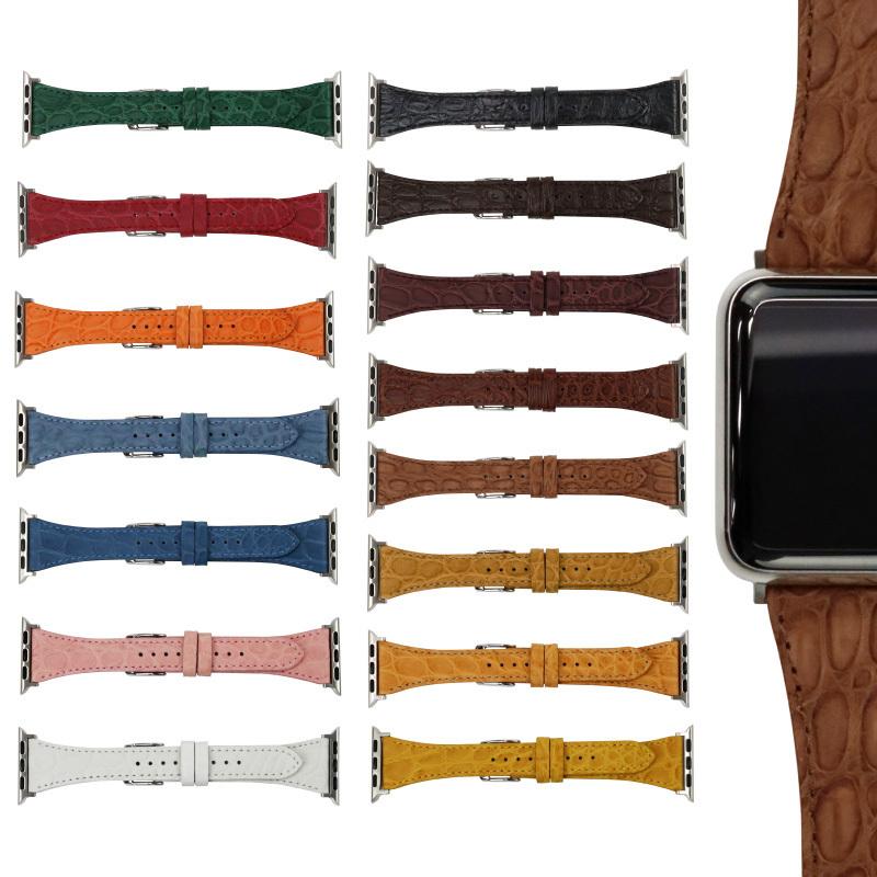 アップルウォッチ バンド 革 レザー クロコダイル クロコ ワニ革 高級 ビジネス ベルト applewatch 38,40,41,42,44,45,49mm MSGW003 メンズ レディース Ultra 8 | BAMBI