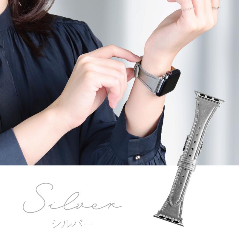 アップルウォッチ バンド 革 本革 牛革 メタリック apple watch band Series 1 2 3 4 5 6 7 8 se Ultra 38mm 40mm 41mm 42ｍｍ 44mm 45mm 49ｍｍ 女性 RWC029 | Apple Watch | 07