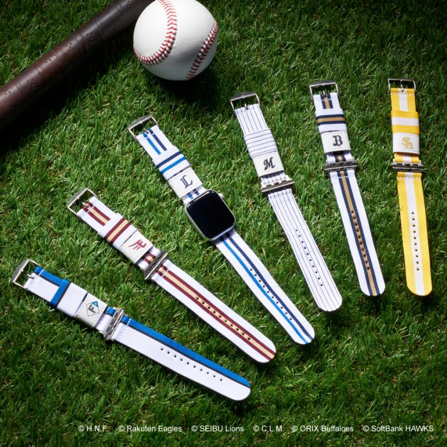 BAMBI アップルウォッチ バンド パ・リーグ 6球団デザイン ファイターズ 楽天イーグルス ライオンズ マリーンズ バファローズ ホークス パリーグ RWL003-004 |  | 13