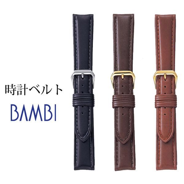 腕時計ベルト 時計ベルト 時計 ベルト 時計バンド 時計 バンド バンビ 牛革 BCB075A 18mm 20mm | BAMBI
