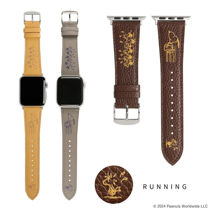 【公式】 スヌーピー 本革 アップルウォッチ バンド 革 レザー PEANUTS ピーナッツ AppleWatch 38mm 40mm 41mm 42mm 44mm 45mm ブランド 女性 ギフト SNP | Apple Watch | 25
