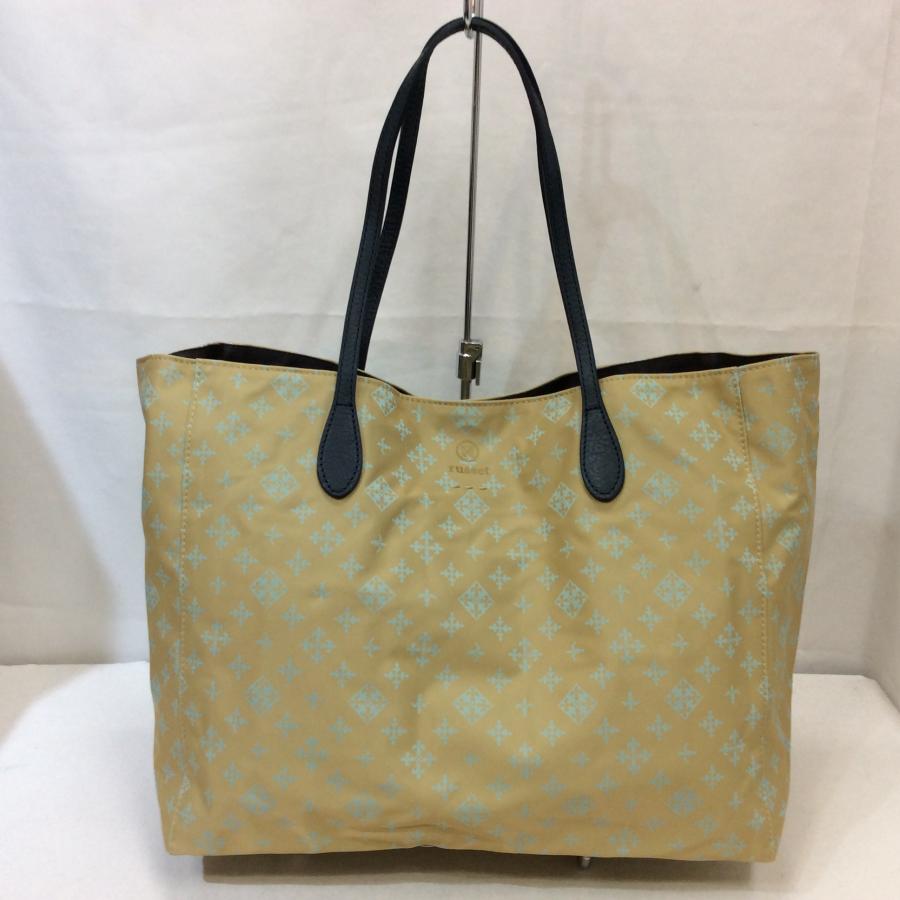 未使用☆russet ラシット トートバッグ ベージュ×ミント : a1682-1 