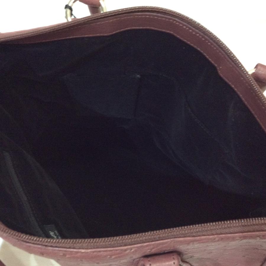 [未使用]オーストリッチレザー パープル ハンドバッグ 未使用☆オーストリッチ ハンドバッグ パープル系 : エムズ