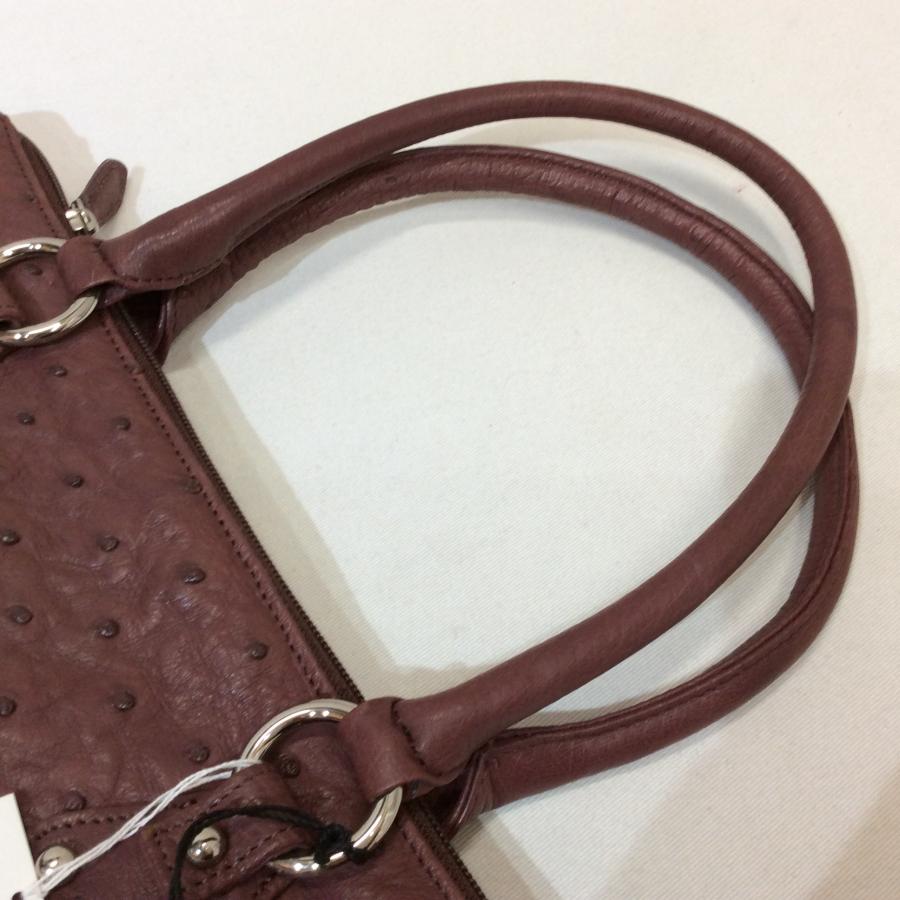 [未使用]オーストリッチレザー パープル ハンドバッグ 未使用☆オーストリッチ ハンドバッグ パープル系 : エムズ