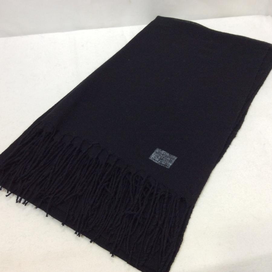 未使用☆カシミヤ大判ストール ブラック 黒 [クリックポスト可  
