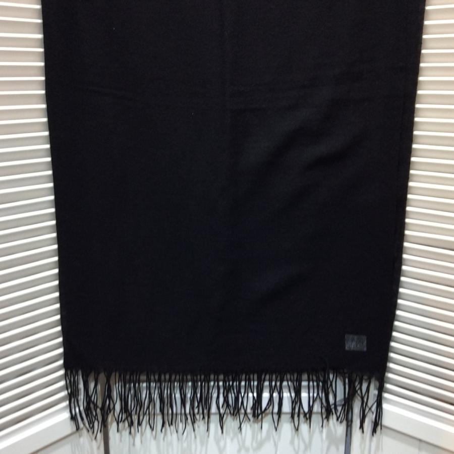 未使用☆カシミヤ大判ストール ブラック 黒 [クリックポスト可  