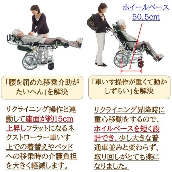 ミキ リクライニング 車椅子 NR-SP2 or NR-SP2EV ネクストローラー