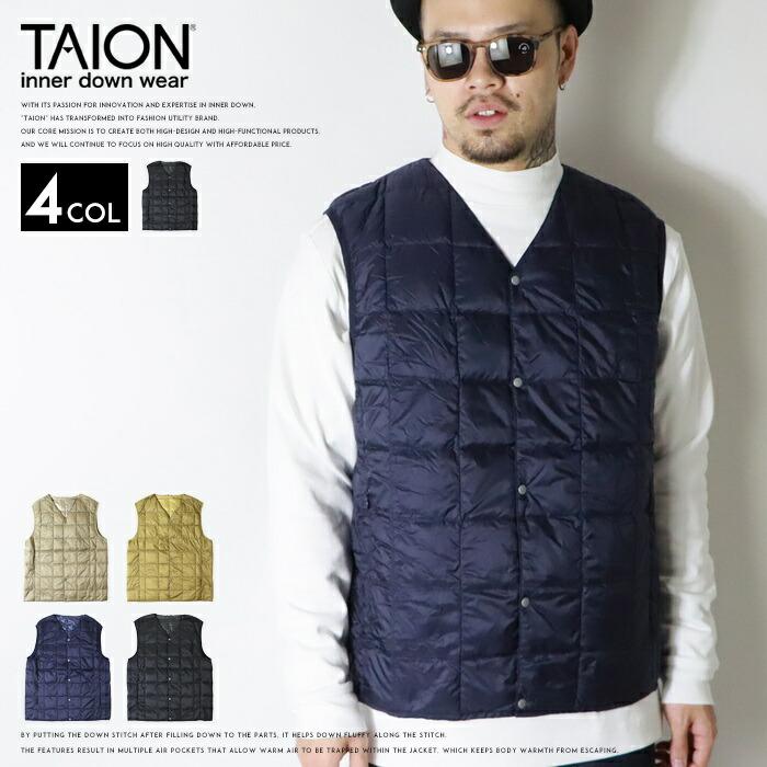 TAION キルティング ダウンベスト ウルトラライトダウン ネイビー