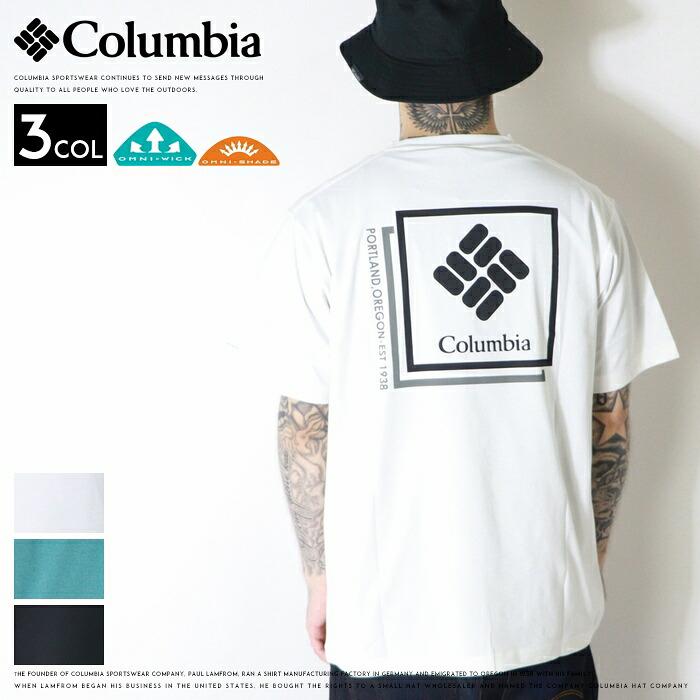 Columbia（コロンビア） tシャツ 速乾 半袖 プリント ロゴ オムニ
