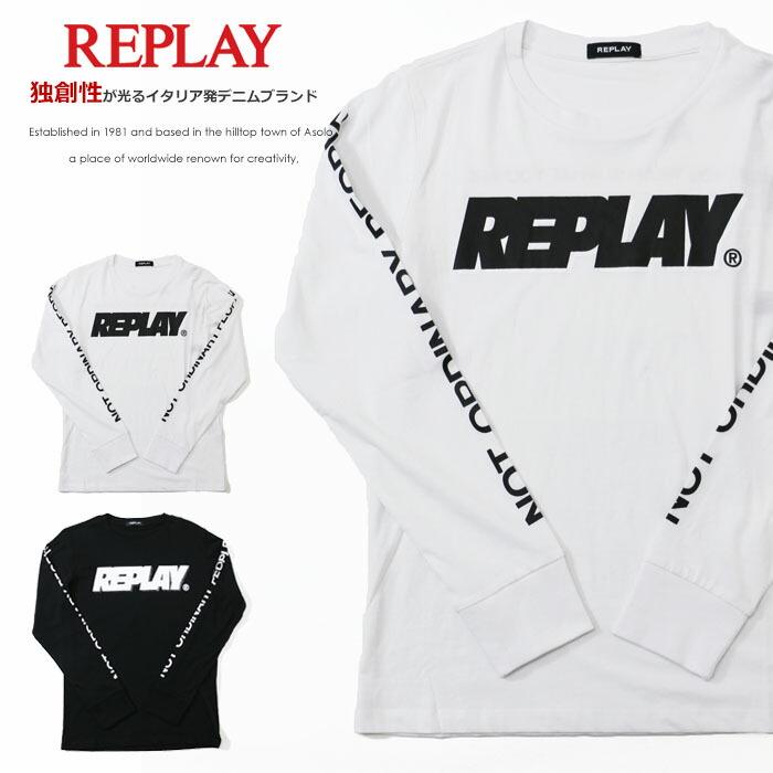 Replay リプレイ y2k スネーク グラフィック ロンT REPLAY（リプレイ） tシャツ 長袖 ロンt プリント ロゴ アメカジ