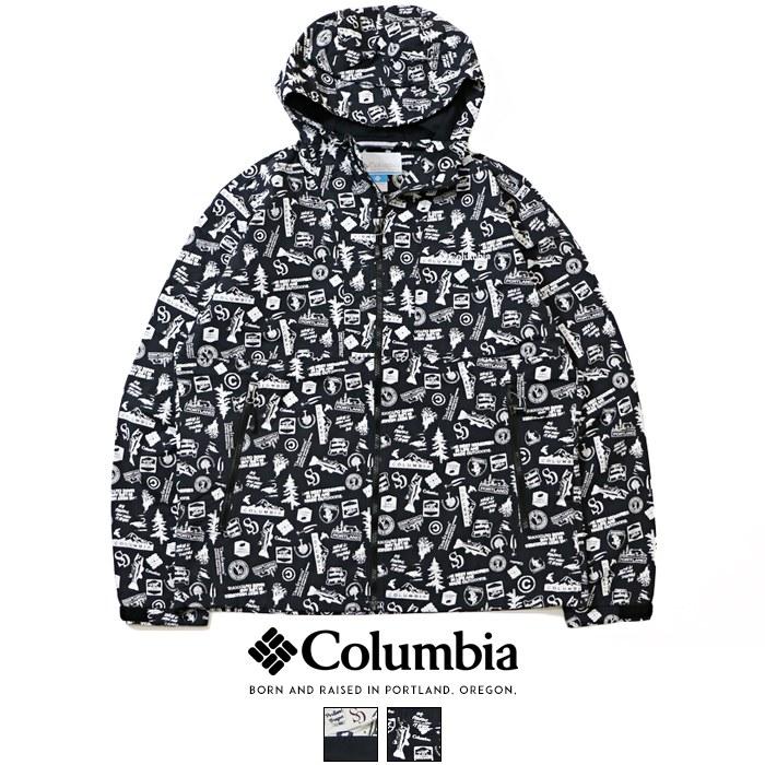 Columbia ジャケット コート ロゴプリント 白黒 コロンビア Columbia（コロンビア） ジャケット マウンテンパーカー ウインド