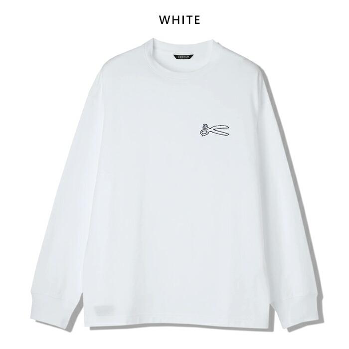 デンハム　ロングTシャツ　ホワイト　L DENHAM（デンハム） DENHAM tシャツ ロンt 長袖 刺繍 ロゴ ワン