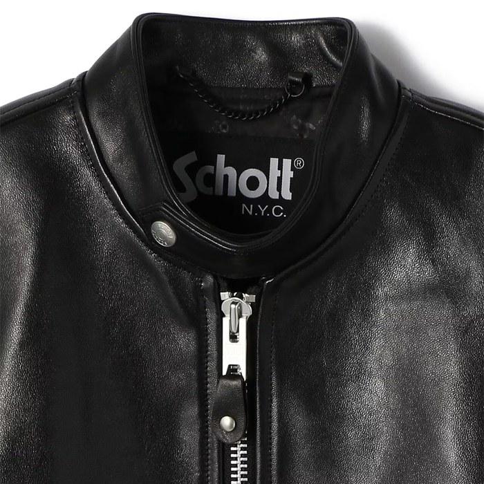 く*び様 極美品 Schott ショット カフェレーサー 本革 レザージャケット Schott N.Y.C（ショット） シングルライダースジャケット カフェ