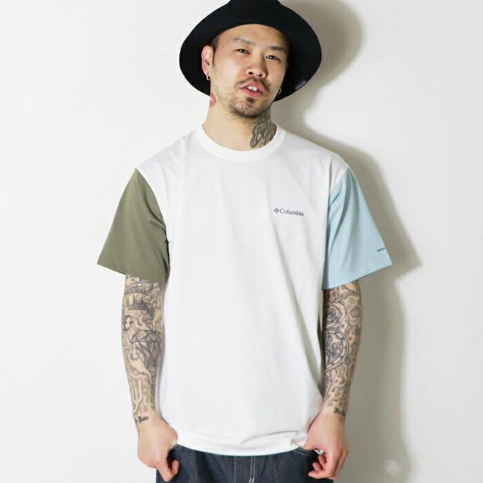 Columbia（コロンビア） tシャツ 速乾 半袖 プリント ロゴ 吸湿速乾性