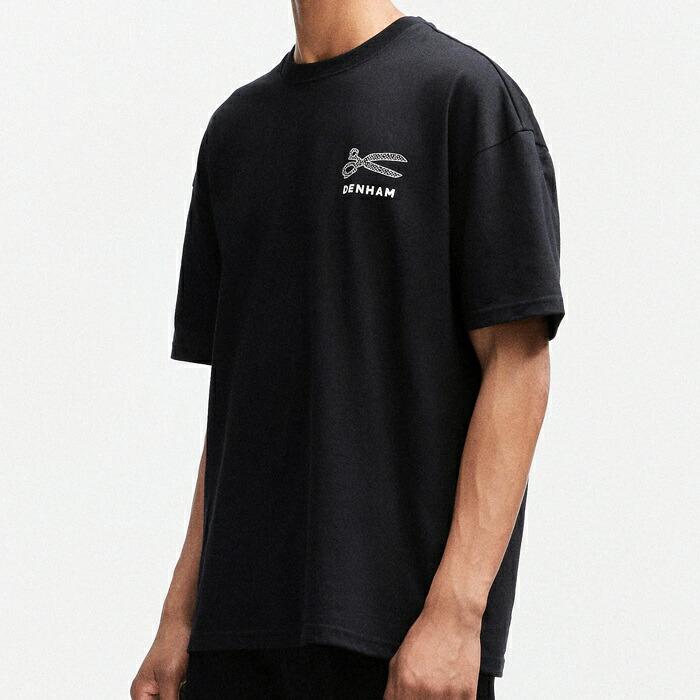 DENHAM ブラック ダウンジャケット ロゴ刺繍 メンズS レディースM相当