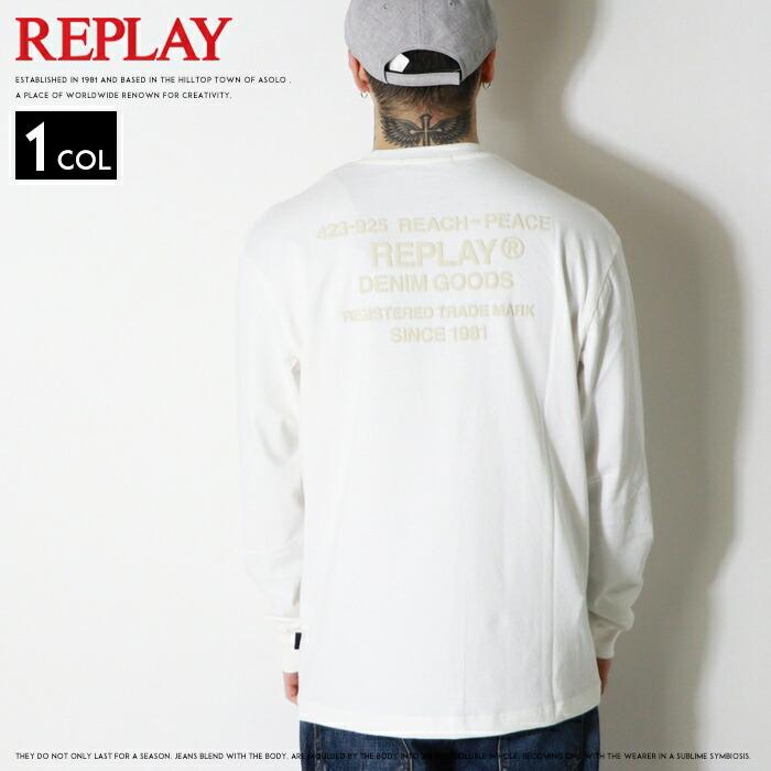 REPLAY（リプレイ） tシャツ 長袖 ロンT プリント ロゴ アメカジ