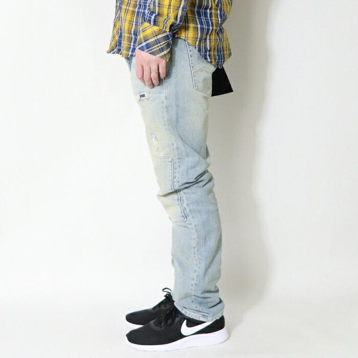 REPLAY リプレイ デニム ジーンズ GROVER Aged20 ストレート クラッシュ リペア リプレイジーンズ メンズ インポート ブランド 海外ブランド MA972W-000-795-128の画像