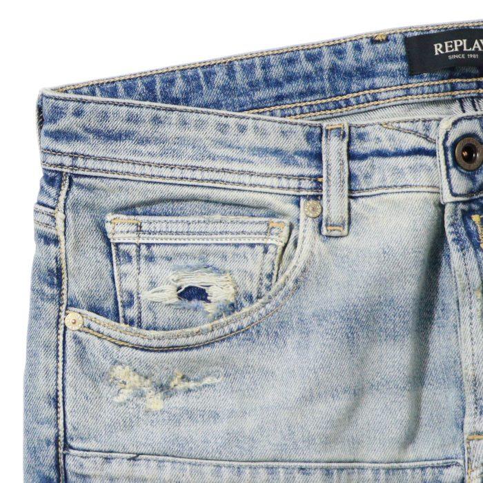 REPLAY リプレイ デニム ジーンズ GROVER Aged20 ストレート クラッシュ リペア リプレイジーンズ メンズ インポート ブランド 海外ブランド MA972W-000-795-128の画像
