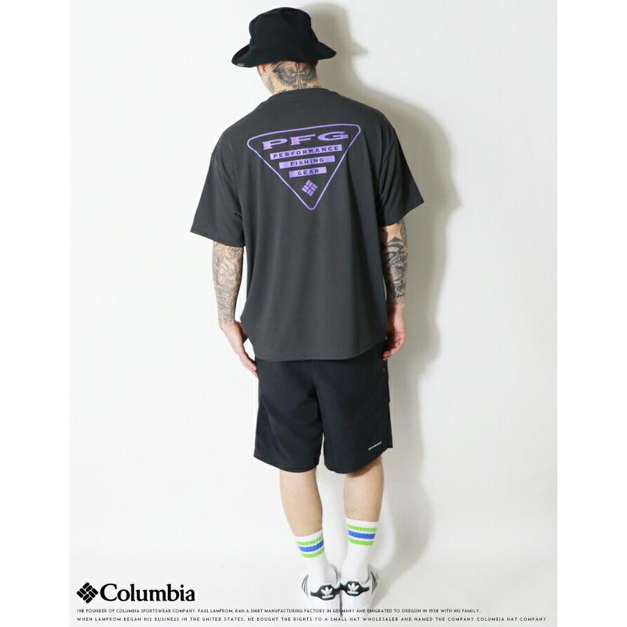 Columbia（コロンビア） tシャツ 速乾 PFG 半袖 プリント ロゴ 吸湿速