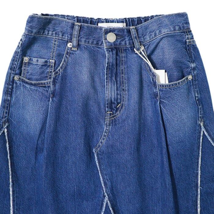 antgauge アントゲージ デニム スカート Aライン 切替 ストライプ レディース lady's ボトム GE523の画像