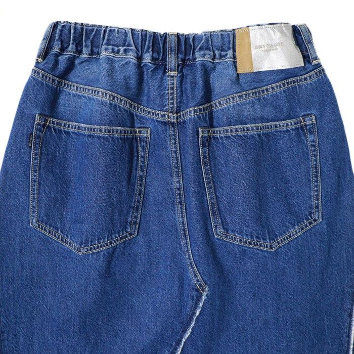 antgauge アントゲージ デニム スカート Aライン 切替 ストライプ レディース lady's ボトム GE523の画像
