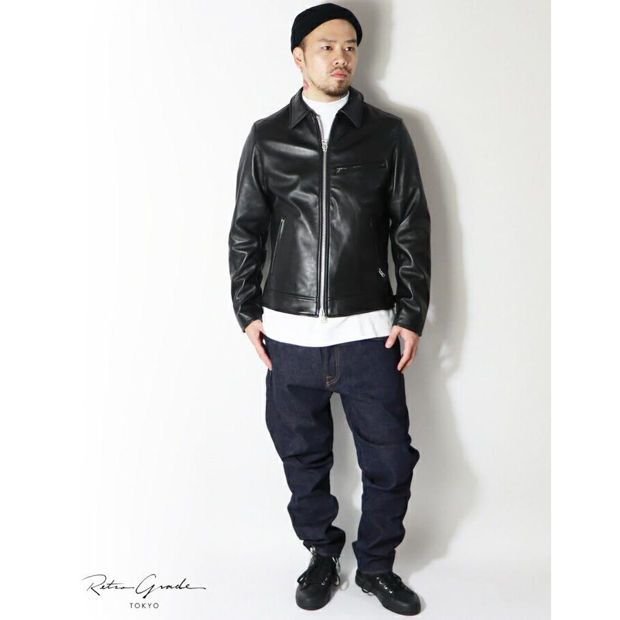 【極美品】retro grade シングルライダース　シープレザージャケット　M Retro Grade（レトログレード） レザージャケット 革ジャン シープ