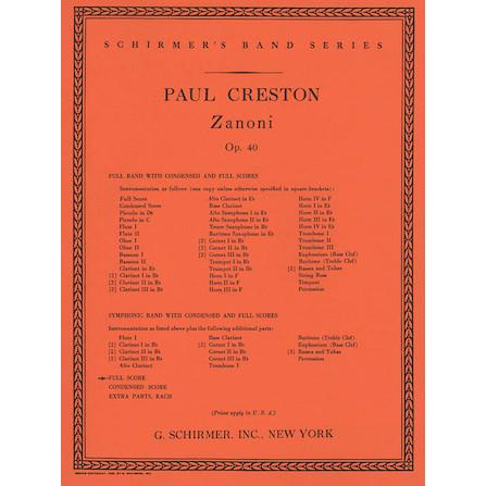 取寄 | ザノーニ | ポール・クレストン （吹奏楽 | フルスコア） | 