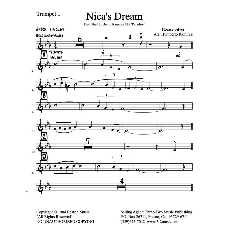 取寄 | Nica's Dream | Horace Silver / arr. Humberto Ramirez  ( ビッグバンド | 楽譜 ) | 