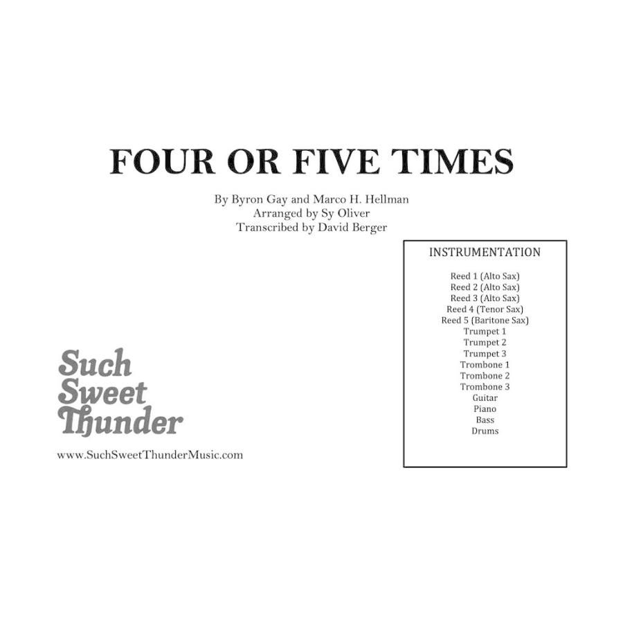 A Four Or Five Times | Byron Gay / arr. Cy Oliver ・ 採譜. David Berger  ( ビッグバンド | 楽譜 )｜msjp