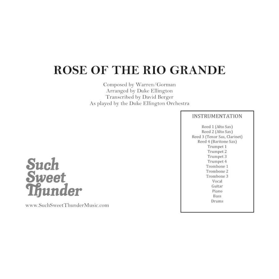 取寄 | Rose of the Rio Grande | Rose Forman ・ Harry Warren / arr. Duke Ellington ・ 採譜. David Berger ( ビッグバンド+ヴォーカル | 譜 )