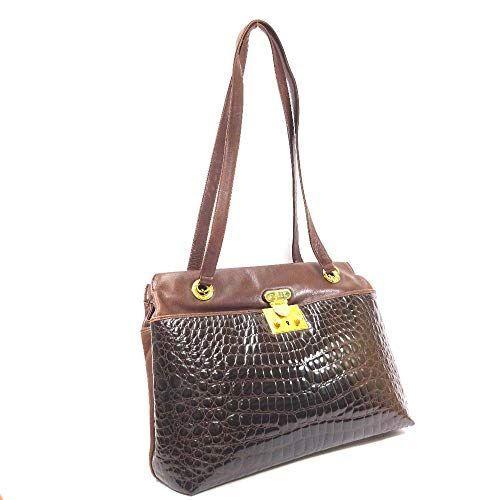 最新のデザイン バリー 中古 型押しレザー レディース ブラウン ショルダーバッグ Bally バッグ