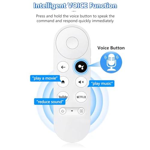 Google Chromecast 4k Snow/HD TV用アップグレード音声リモコン G9N9N