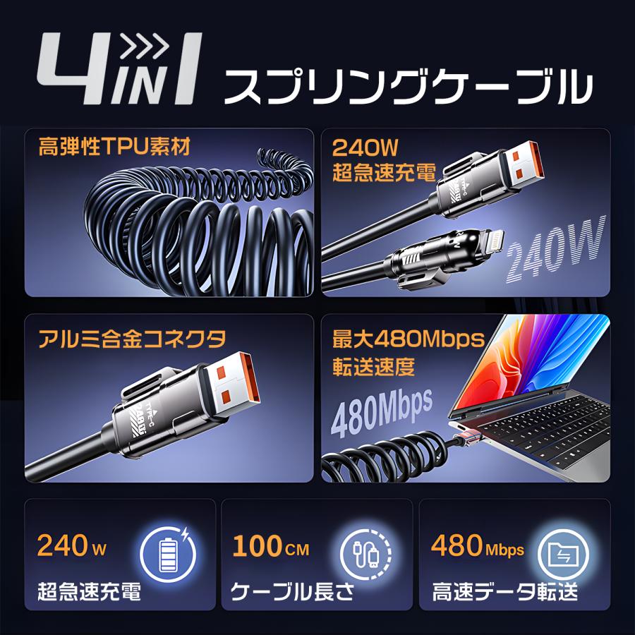 MSL FORCE 【1500円から】 4in1 スプリング/ナイロン編みタイプ 1m 1.5