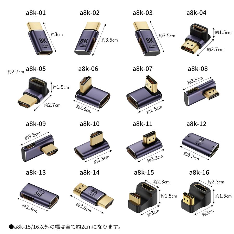 【２個目半額/最大600円OFF限定クーポン】適格請求書発行可 HDMIオス to HDMIメス 変換アダプタ 8K@60Hz 4K@120Hz UHD2.1 HDCP 3D mini hdmi a8k 送料無料 | MSL FORCE | 04