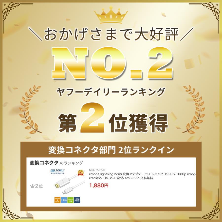 【最大600円OFF限定クーポン】iPhone lightning USB-C hdmi 変換アタブター 1920 x 1080p 4K60Hz iPhone/Pro/Max/mini/iPad対応 IOS12~18対応 am8266d 送料無料 | MSL FORCE | 01