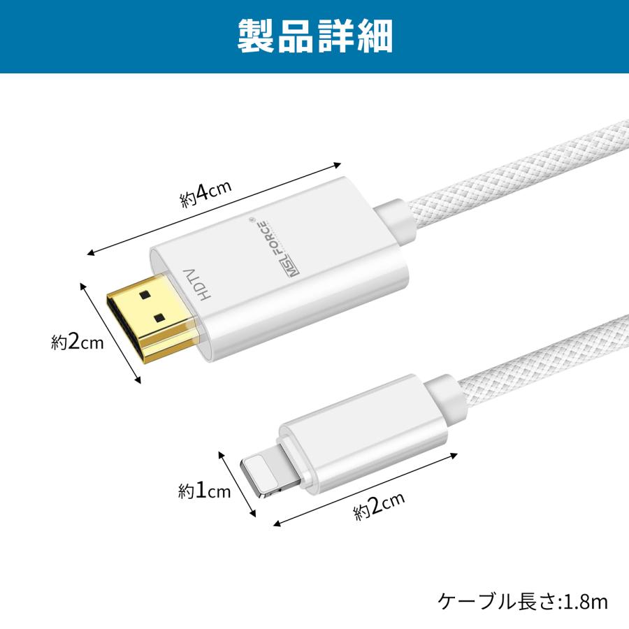 【最大600円OFF限定クーポン】iPhone lightning USB-C hdmi 変換アタブター 1920 x 1080p 4K60Hz iPhone/Pro/Max/mini/iPad対応 IOS12~18対応 am8266d 送料無料 | MSL FORCE | 07