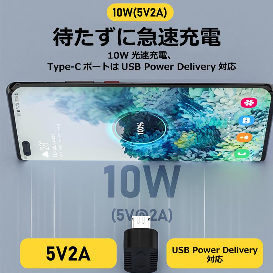 【500円から〜2個目半額/3個目タダ】 USB-C to Micro-USB 変換アダプタ MicroUSB 480Mbps PD 10W(5V2A) 高速充電 USB2.0 U字 L字 BC 送料無料 | MSL FORCE | 02
