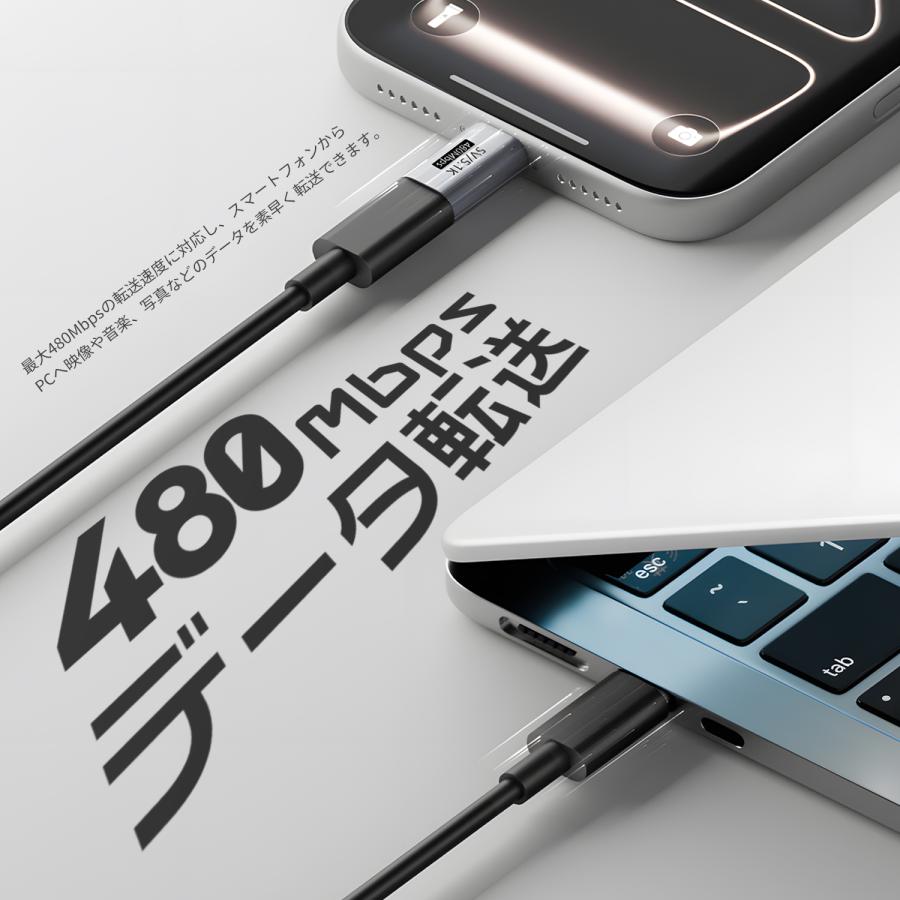 【2個目半額/3個目タダ】USB-C 充電アダプタ 5.1kΩ抵抗内蔵 Type-C to Type-C 充電不可を解消 480Mbps データ転送 低電力デバイス対応 c2c | MSL FORCE | 03