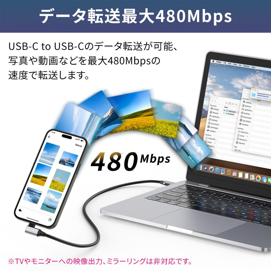 【最大600円OFF限定クーポン】USB-C to USB-C充電ケーブル Type-C 240W データ転送 ナイロン 急速充電 iphone15/16 対応 cc240w 送料無料 | MSL FORCE | 04