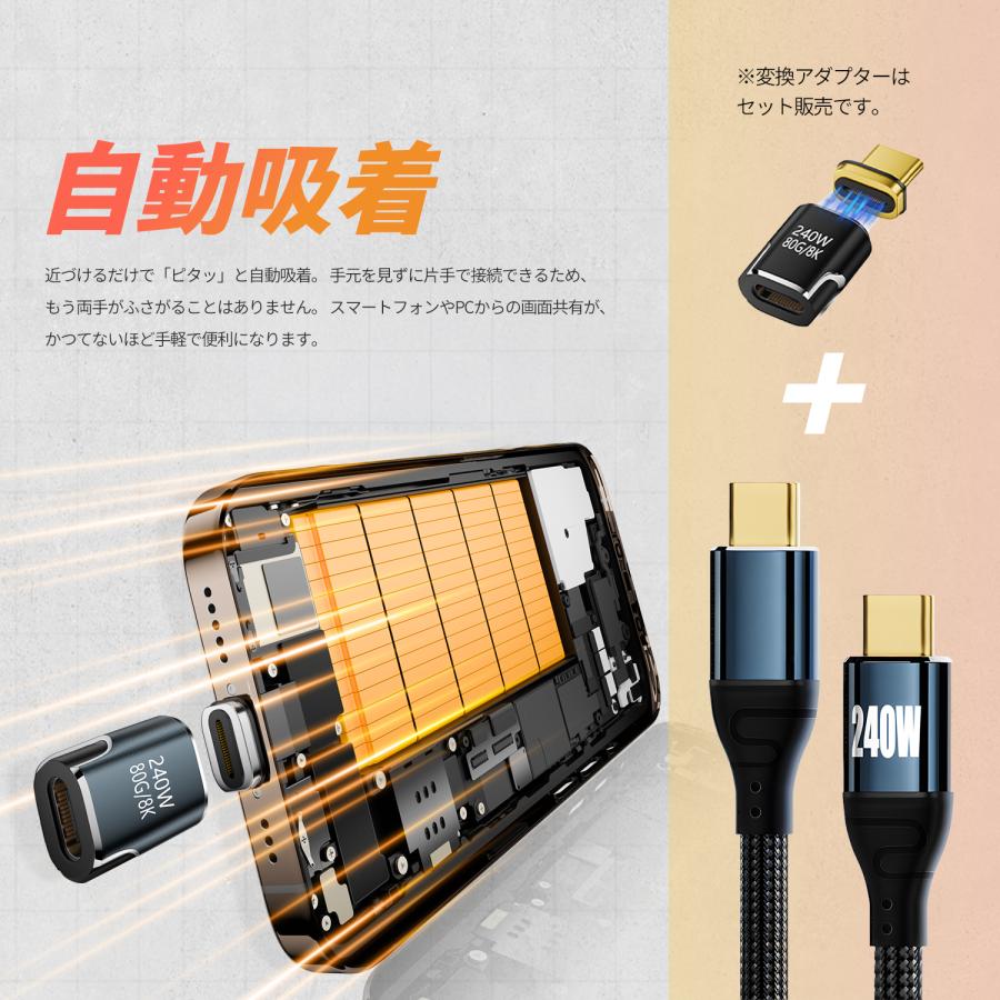 【最大600円引き】USB-C to USB-C充電ケーブル Type-C 240W データ転送 ナイロン 急速充電 iphone17/16 対応 cc240w 送料無料 | MSL FORCE | 06