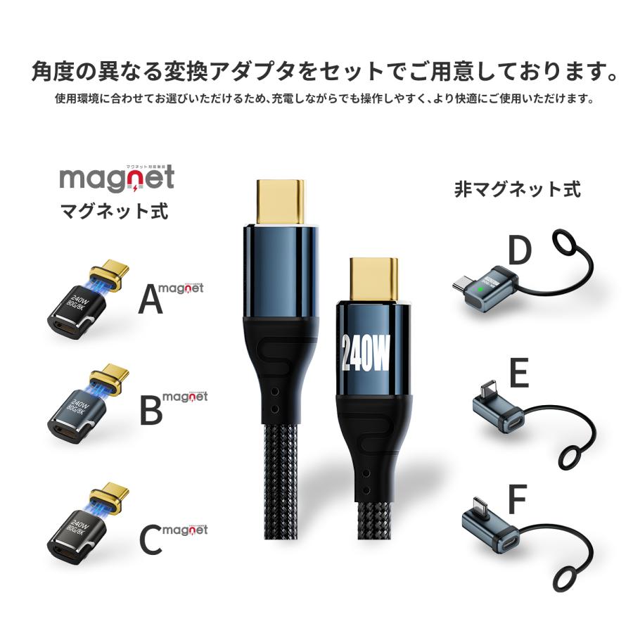 【最大600円引き】USB-C to USB-C充電ケーブル Type-C 240W データ転送 ナイロン 急速充電 iphone17/16 対応 cc240w 送料無料 | MSL FORCE | 07