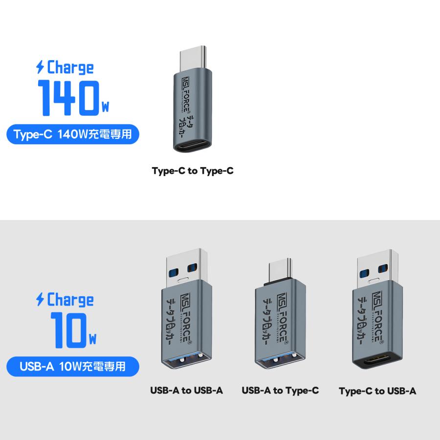 【3個目タダ】3個セット データブロッカー USB-C USB-A 盗難を防止 急速充電 140Ｗ ハッキング拒否 安全な充電 ジュースジャッキング防止 DB | MSL FORCE | 05
