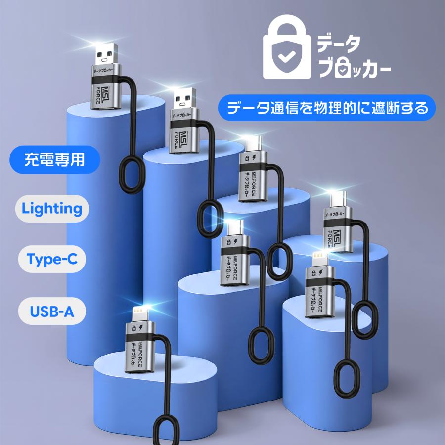 【最大600円引き】 データブロッカー USB-C USB-A 盗難を防止 急速充電 140Ｗ ハッキング拒否 安全な充電 ジュースジャッキング防止 DB | MSL FORCE | 06