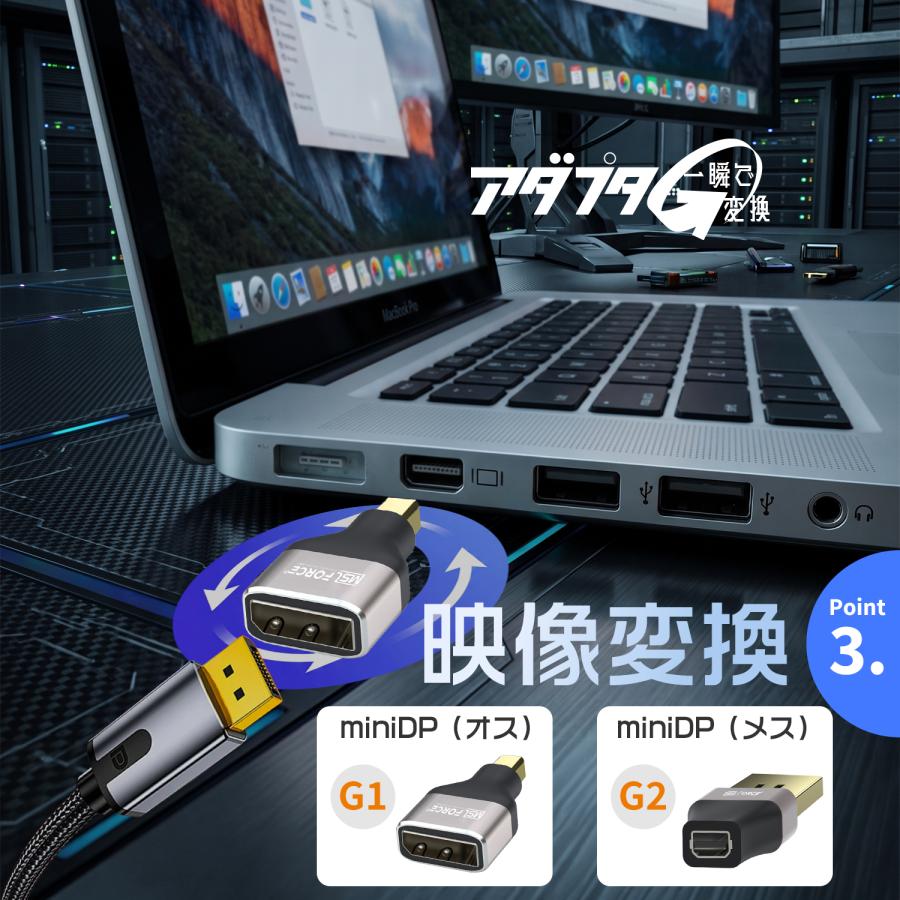【3個目タダ】3個セット HDMI 2.1 マグネット式 8K@60Hz 4K@120Hz 変換アダプタ 磁気吸着 7680×4320  DP07 送料無料 | MSL FORCE | 04