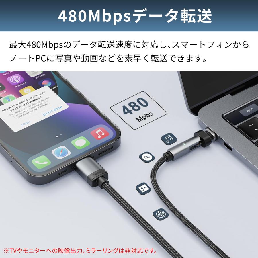【3点目タダ】3点セット usb-c to usb-c 磁石 磁気 usb-c to lightning 急速充電 データ転送 ケーブル PD100w 27w 磁石/磁気 f6768 送料無料 | MSL FORCE | 03